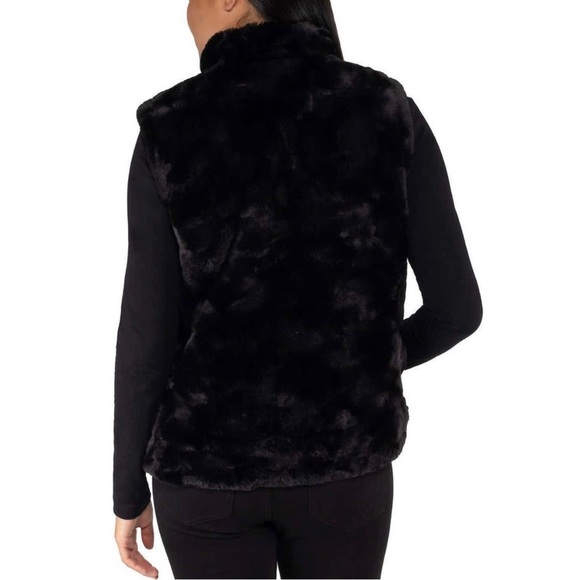 NEW Nicole Miller reversible faux fur/quilted puffer vest - Picture 5 of 7